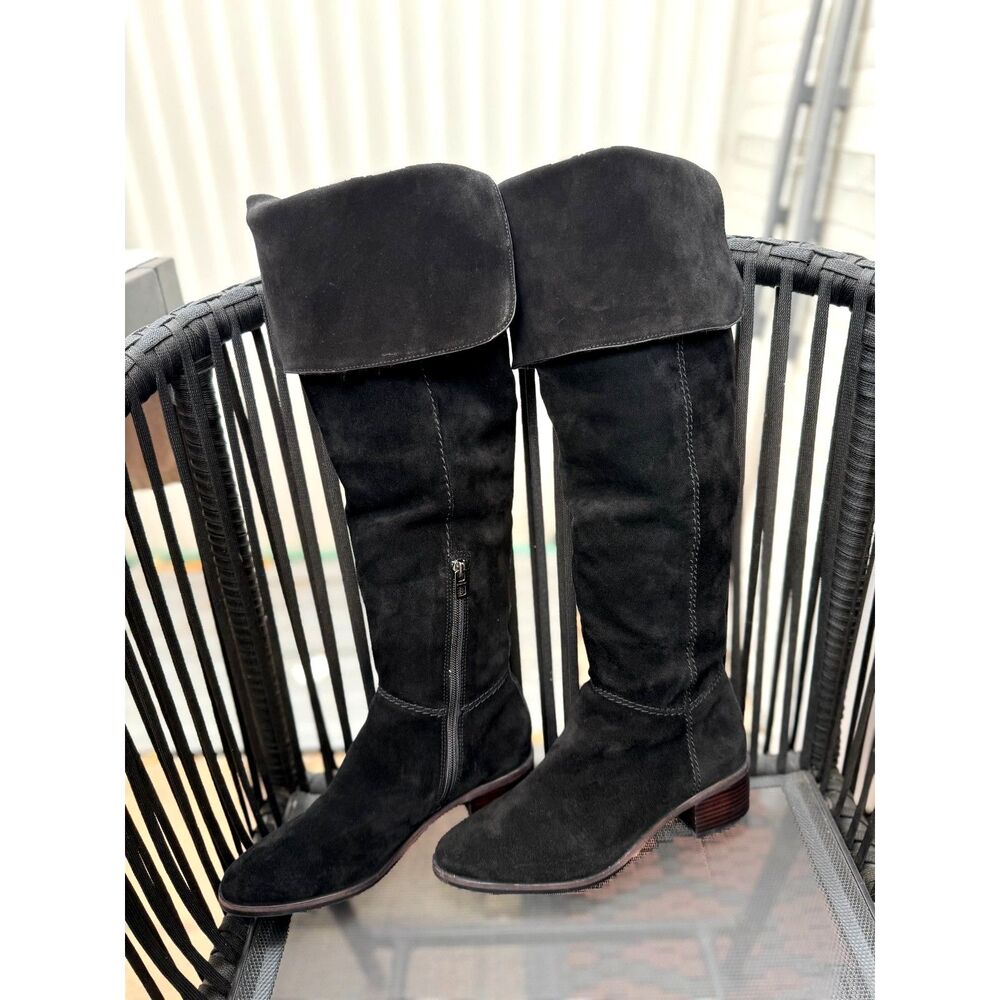 Coach Lucia Black 100% Suede Leather Over The Knee 1.75” Heel Tall Boots SZ 6.5 - Picture 8 of 16